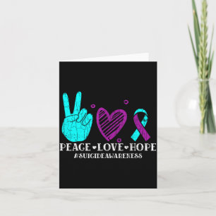 Peace love hope happy prevention awareness graphic card