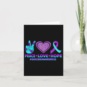 Peace Love Hope Happy Suicide Prevention Awareness Card
