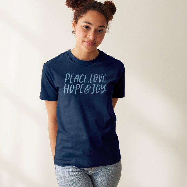 Peace love hope joy blue holiday Tri-Blend shirt (Creator Uploaded)