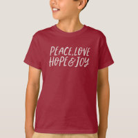 Peace love hope joy holiday message off-white