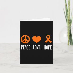 Peace Love Hope Leukaemia Awareness  Card
