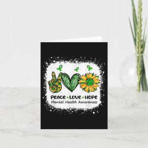 Peace Love Hope Mental Health Awareness Green Ribb Card