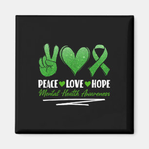 Peace Love Hope Mental Health Awareness Magnet