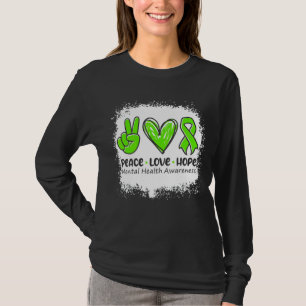 Peace Love Hope Mental Health Awareness Month Gree T-Shirt