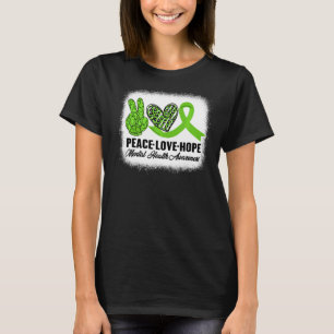 Peace Love Hope Mental Health Awareness Month Gree T-Shirt