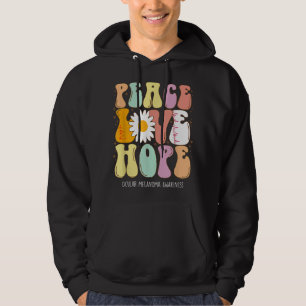Peace Love Hope Ocular Melanoma Awareness Gift Hoodie