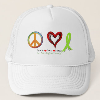 Peace Love Hope Organ Donation Saves Lives Trucker Hat