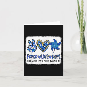 Peace Love Hope Pinwheel Blue Child Abuse Preventi Card