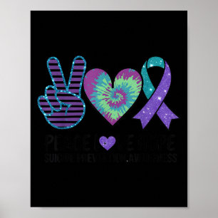 Peace Love Hope Suicide Prevention Tie Dye Awarene Poster