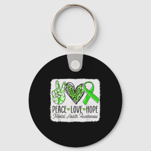 Peace Love Hope Support Mental Health Awareness Key Ring
