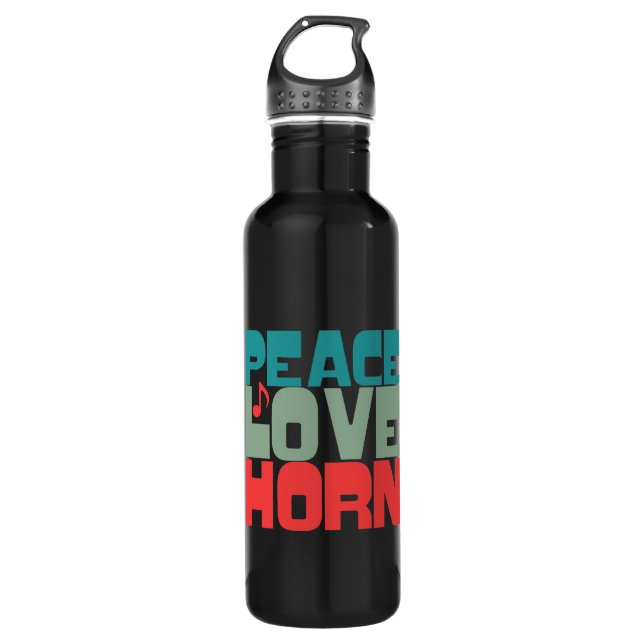 Peace Love Horn 710 Ml Water Bottle (Front)