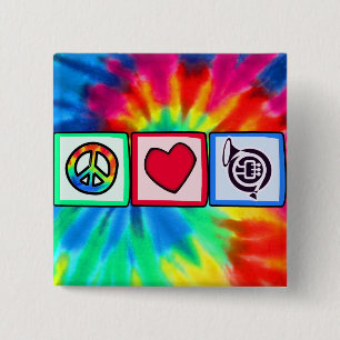 Peace, Love, Horns 15 Cm Square Badge