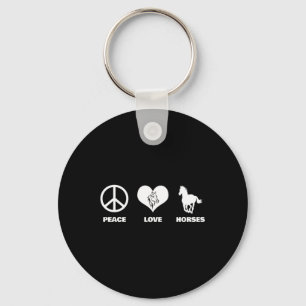 Peace Love Horses Equestrian Horseback Riding Key Ring