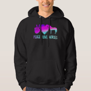 Peace Love Horses For Horse Teen Girls Hoodie