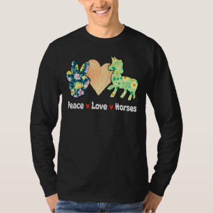 Peace Love Horses Funny For Horse Teen Girls T-Shirt