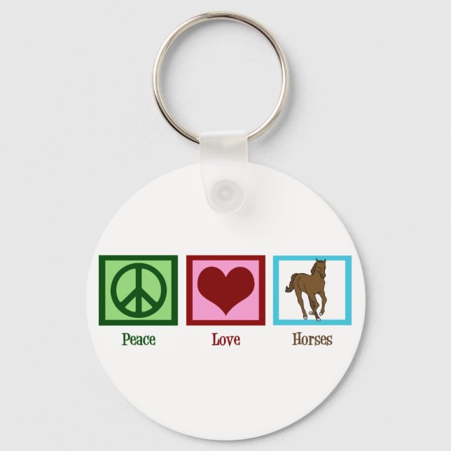 Peace Love Horses Key Ring (Front)
