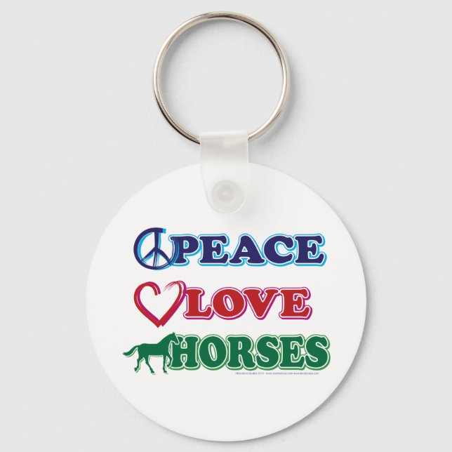 Peace-Love-Horses Key Ring (Front)