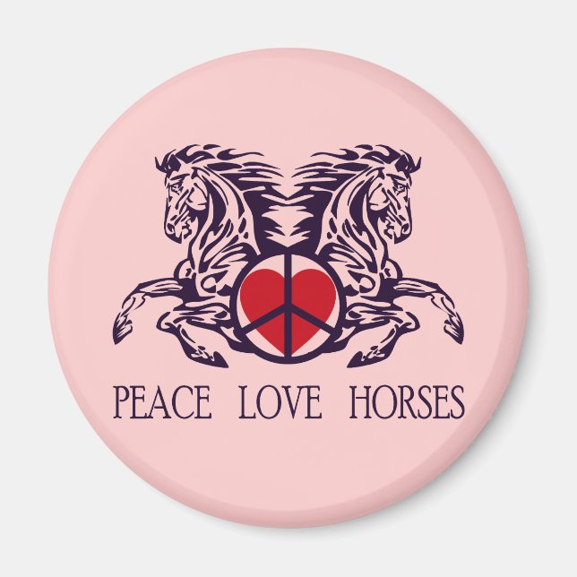 PEACE LOVE HORSES MAGNET (Front)