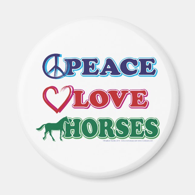 Peace-Love-Horses Magnet (Front)