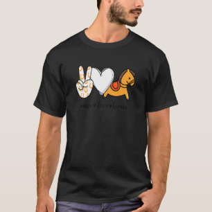 Peace Love Horses Peace Hand Sign Horses Animal T-Shirt
