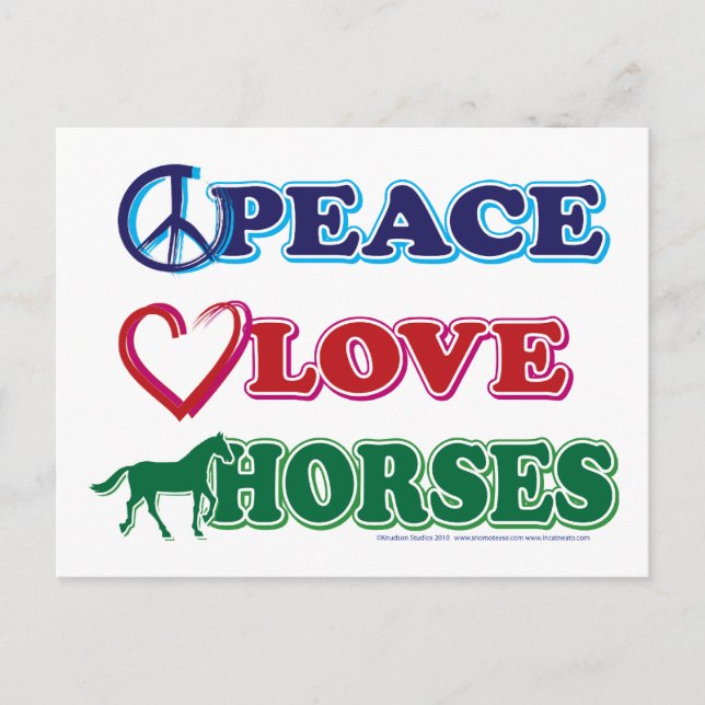 Peace-Love-Horses Postcard (Front)