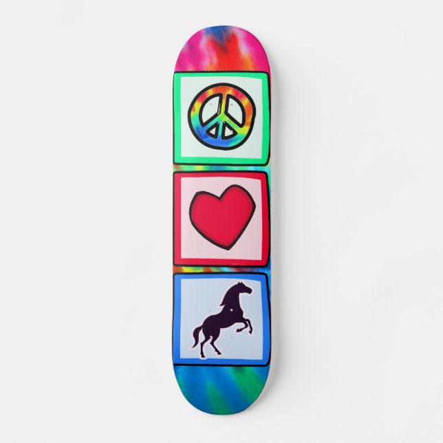 Peace, Love, Horses Skateboard (Front)