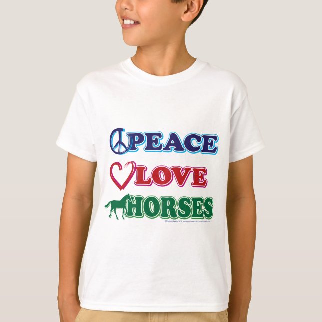 Peace-Love-Horses T-Shirt (Front)