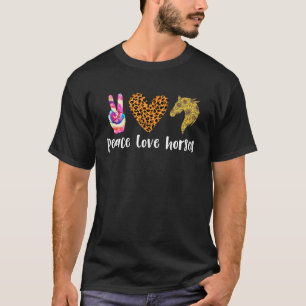 Peace Love Horses Tie Dye Leopard Rider Jockey Der T-Shirt