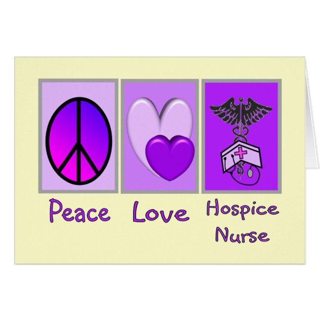 Peace Love Hospice Nurse (PURPLE) (Front Horizontal)