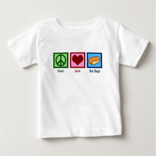 Peace Love Hot Dogs Baby T-Shirt