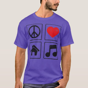 Peace Love House Music - Edm Dance Music Festival  T-Shirt