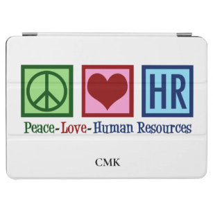 Peace Love HR Cute Human Resources Monogram iPad Air Cover