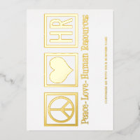 Peace Love HR Elegant Human Resources Custom Gold