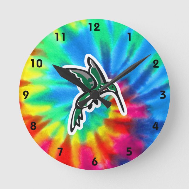 Peace, Love, Hummingbirds Round Clock (Front)
