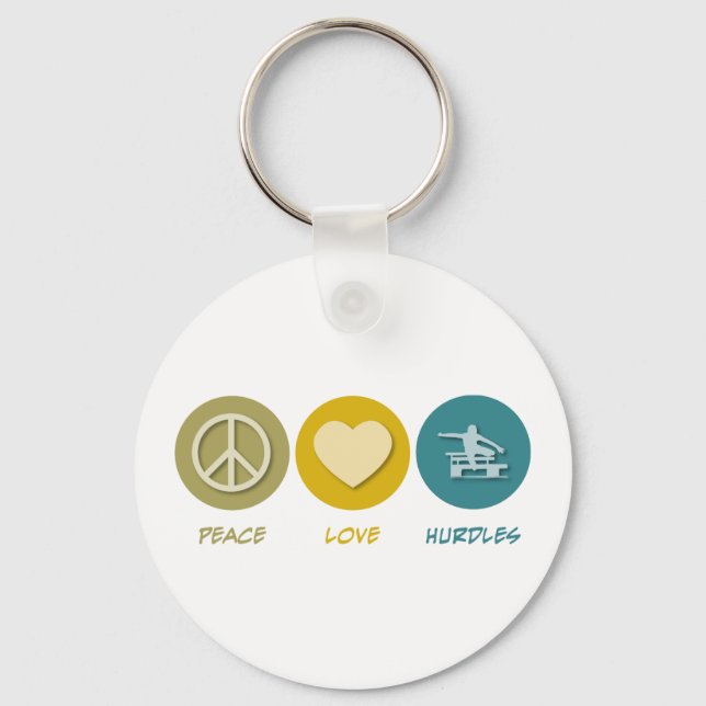 Peace Love Hurdles Key Ring (Front)