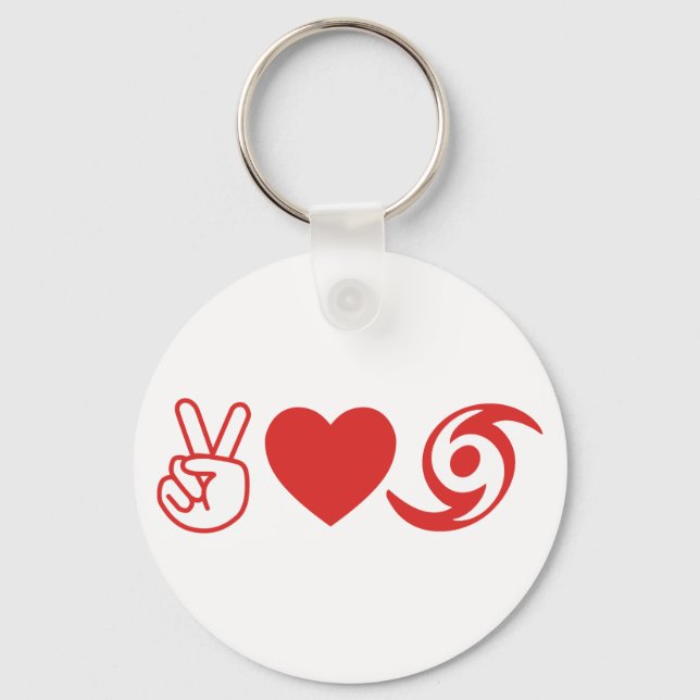Peace Love Hurricane Key Ring (Front)