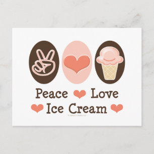 Peace Love Ice Cream Postcard