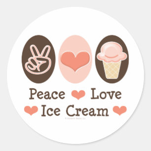 Peace Love Ice Cream Stickers