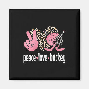Peace Love Ice Hockey Cute Ice Hockey Women Girls Magnet
