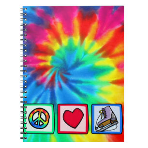 Peace, Love, Ice Skate Spiral Notebook