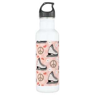 Peace Love Ice Skating BPA Free 710 Ml Water Bottle