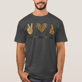 Peace Love Idaho Leopard Flag Map Souvenirs For Me T-Shirt