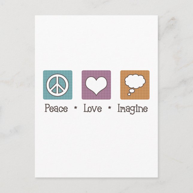 Peace Love Imagine Postcard (Front)