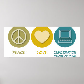 Peace Love Information Technology Poster