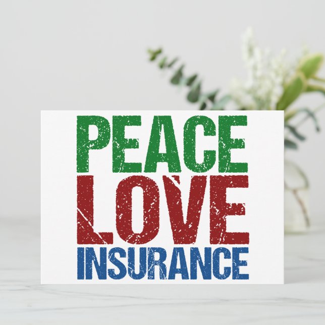 Peace Love Insurance Company Holiday Card (Standing Front)