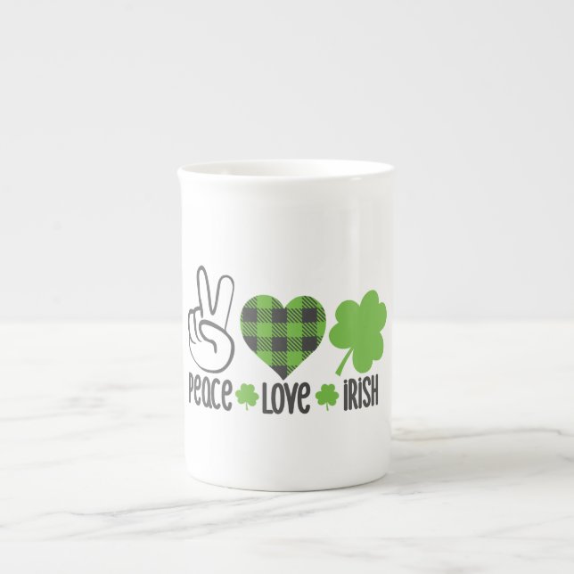 Peace Love Irish-60682 Bone China Mug (Front)