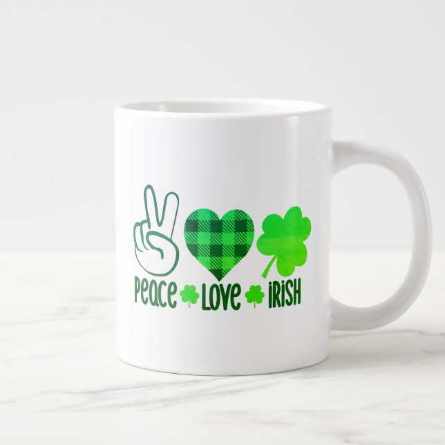 Peace Love Irish-60682 Large Coffee Mug (Right)