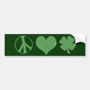 Peace Love Irish Bumper Sticker