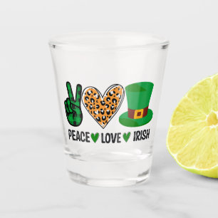 Peace, Love, Irish Shot Glass