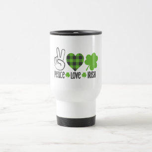 Peace Love Irish St. Patrick's Day Design-66677 Travel Mug